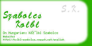 szabolcs kolbl business card